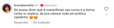 Print de comentário de aluna sobre o FEC, 10 de 16