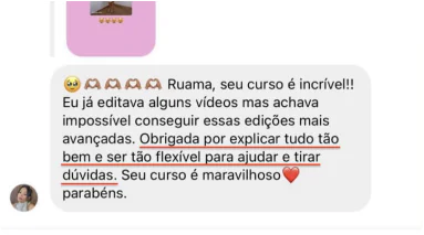Print de comentário de aluna sobre o FEC, 11 de 16