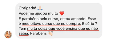Print de comentário de aluna sobre o FEC, 15 de 16